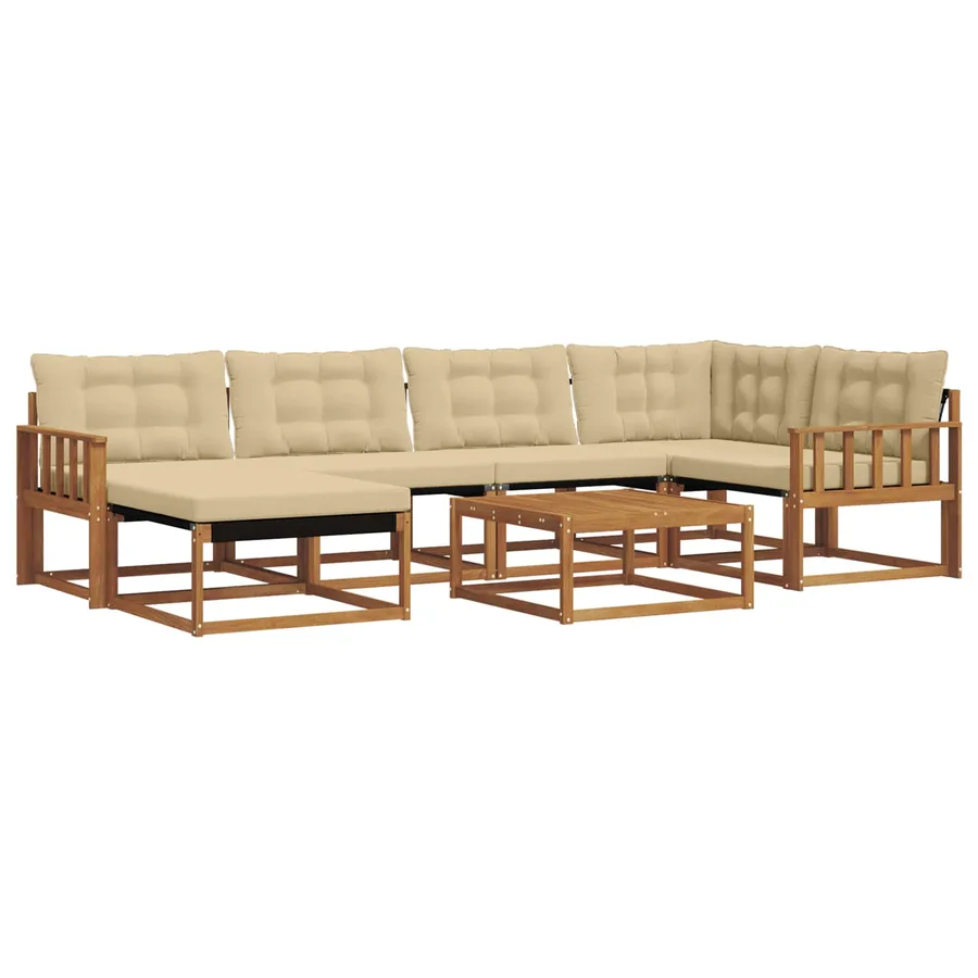 Ensemble de canapés d'extérieur 19 pcs Naturel et Beige - 2