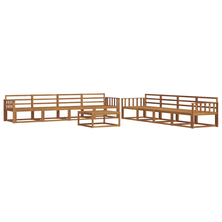 Ensemble de canapés d'extérieur 9 pcs Naturel - 2