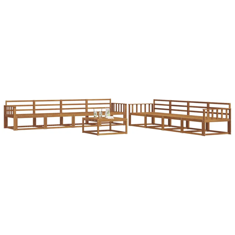 Ensemble de canapés d'extérieur 9 pcs Naturel - 3