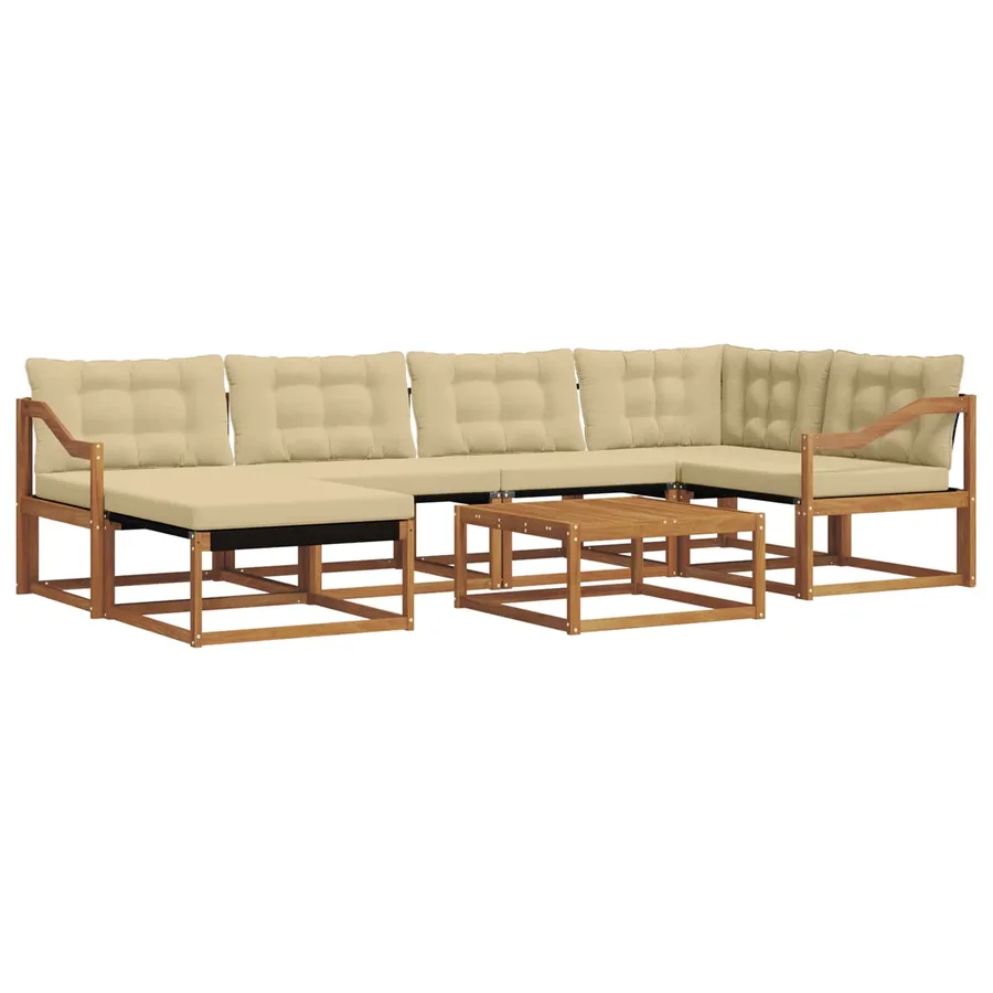 Ensemble de canapés d'extérieur 19 pcs Naturel et Beige - 2