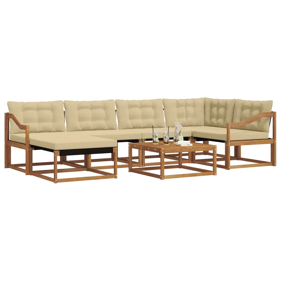Ensemble de canapés d'extérieur 19 pcs Naturel et Beige - 3