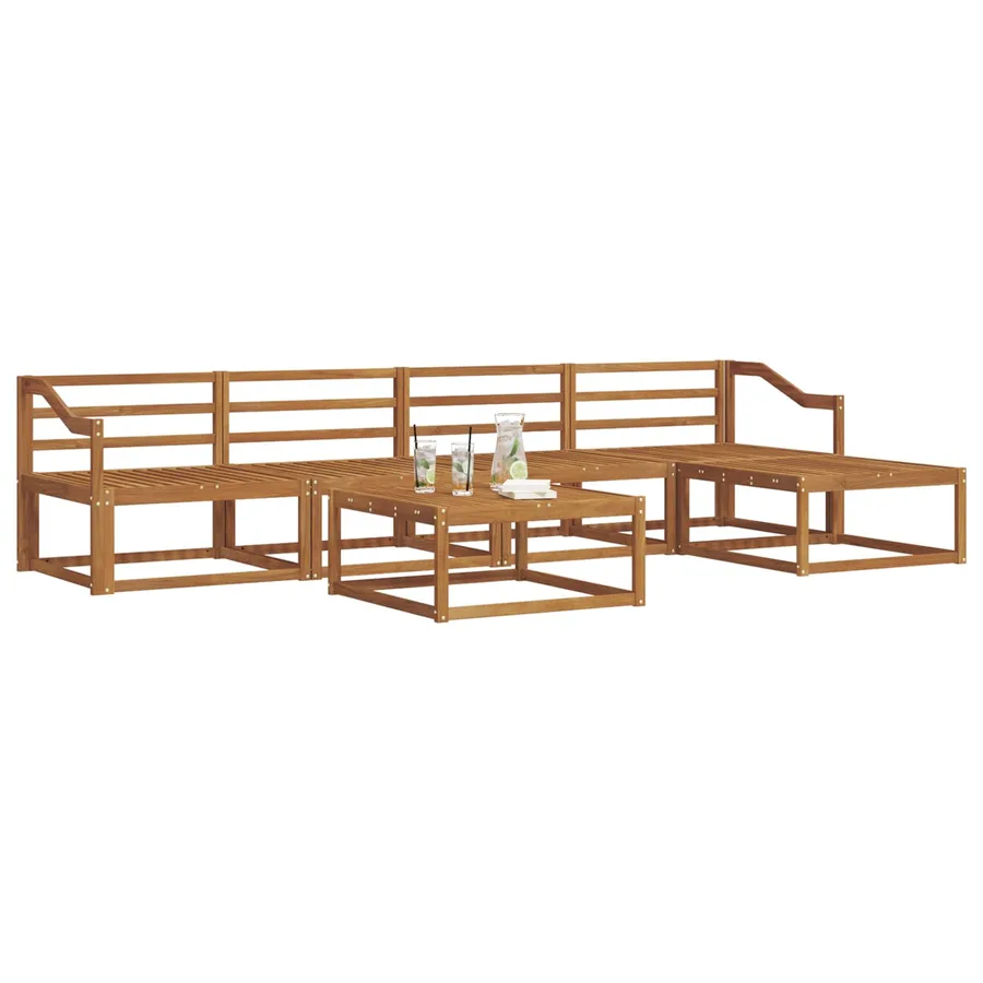 Ensemble de canapés d'extérieur 6 pcs Naturel - 3