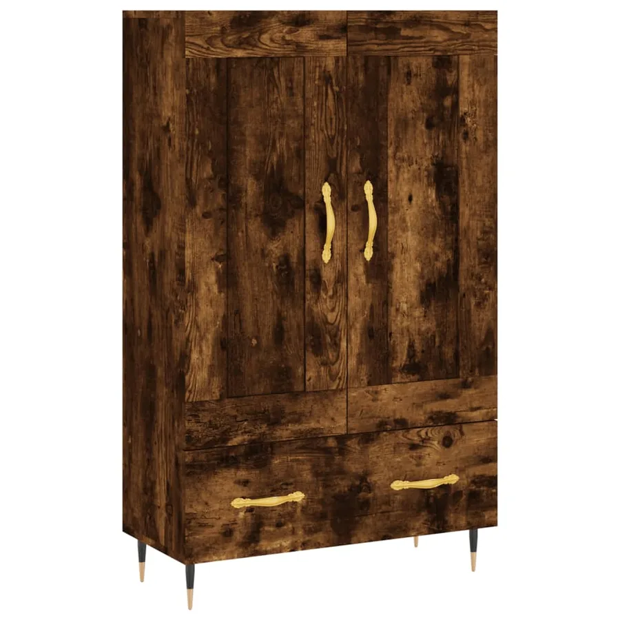 Buffet haut chêne fumé 69,5x31x115 cm bois d'ingénierie - 2