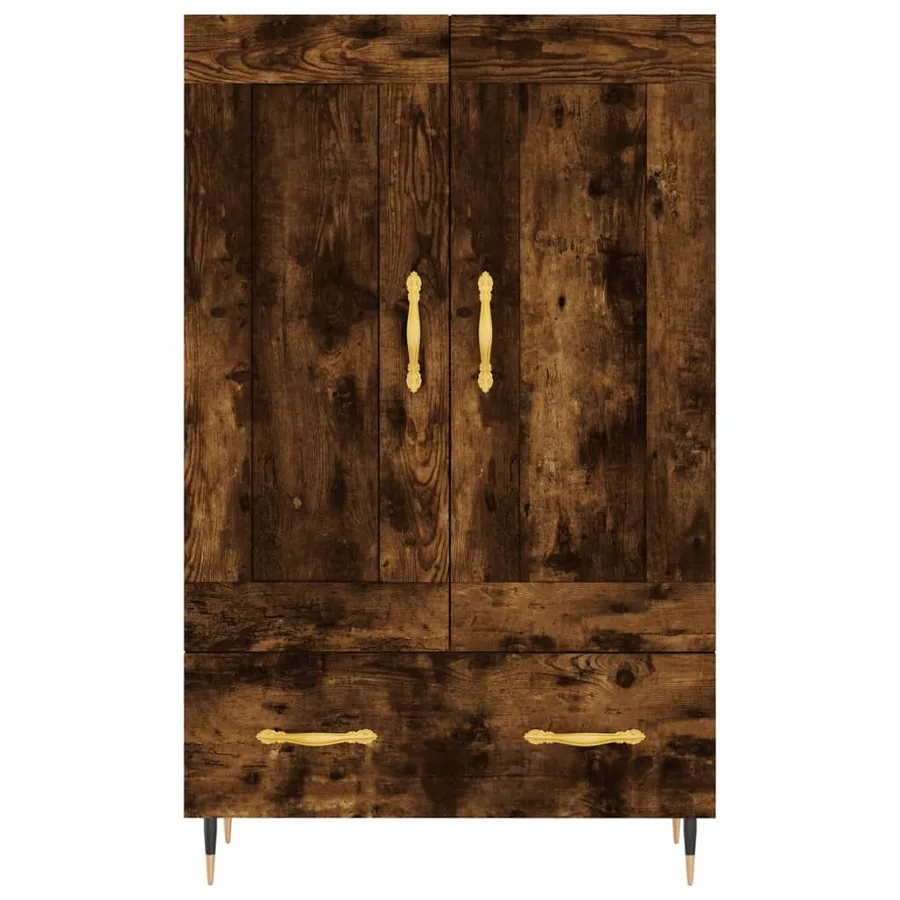 Buffet haut chêne fumé 69,5x31x115 cm bois d'ingénierie - 5