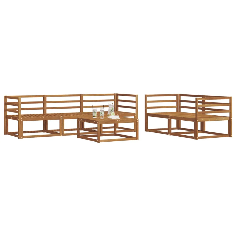 Ensemble de canapés d'extérieur 6 pcs Naturel - 3
