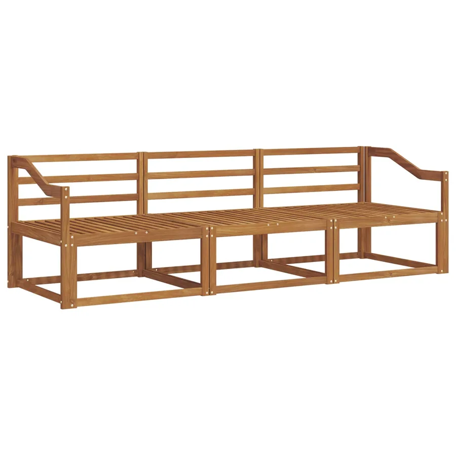 Ensemble de canapés d'extérieur 3 pcs Naturel - 2