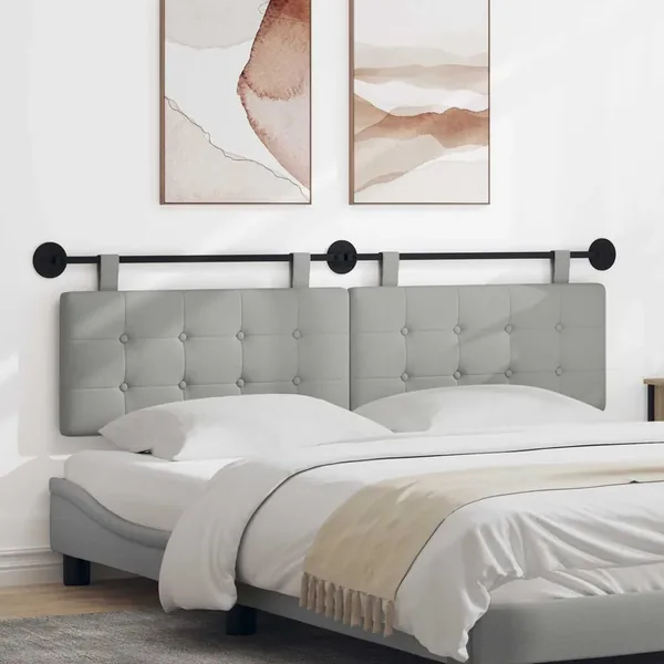 Tête de lit suspendue Gris nuage tissu