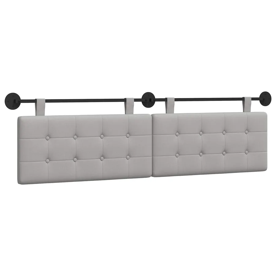 Tête de lit suspendue Gris nuage tissu - 2