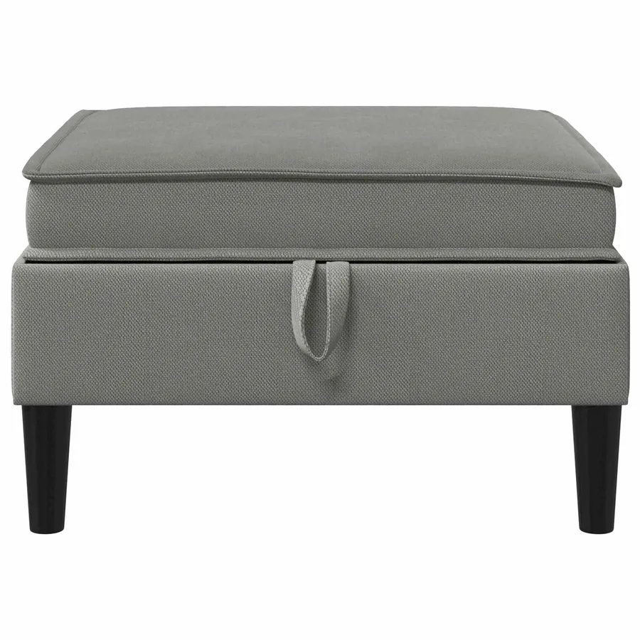 Pouf avec Rangement Gris foncé Velours - 4