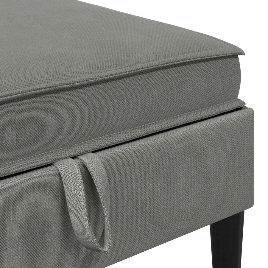 Pouf avec Rangement Gris foncé Velours - 7