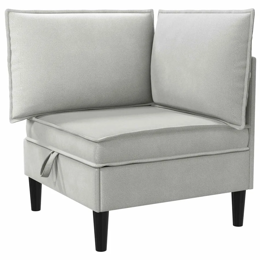 Ensemble de meubles pour le salon 4 pcs Gris clair Tissu - 6