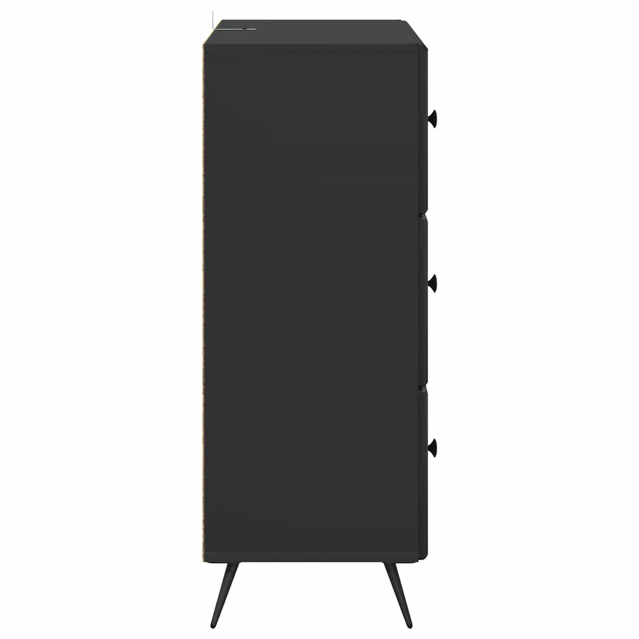 Armoire à tiroirs Noir 66 x 34,5 x 90 cm Bois d'ingénierie - 7