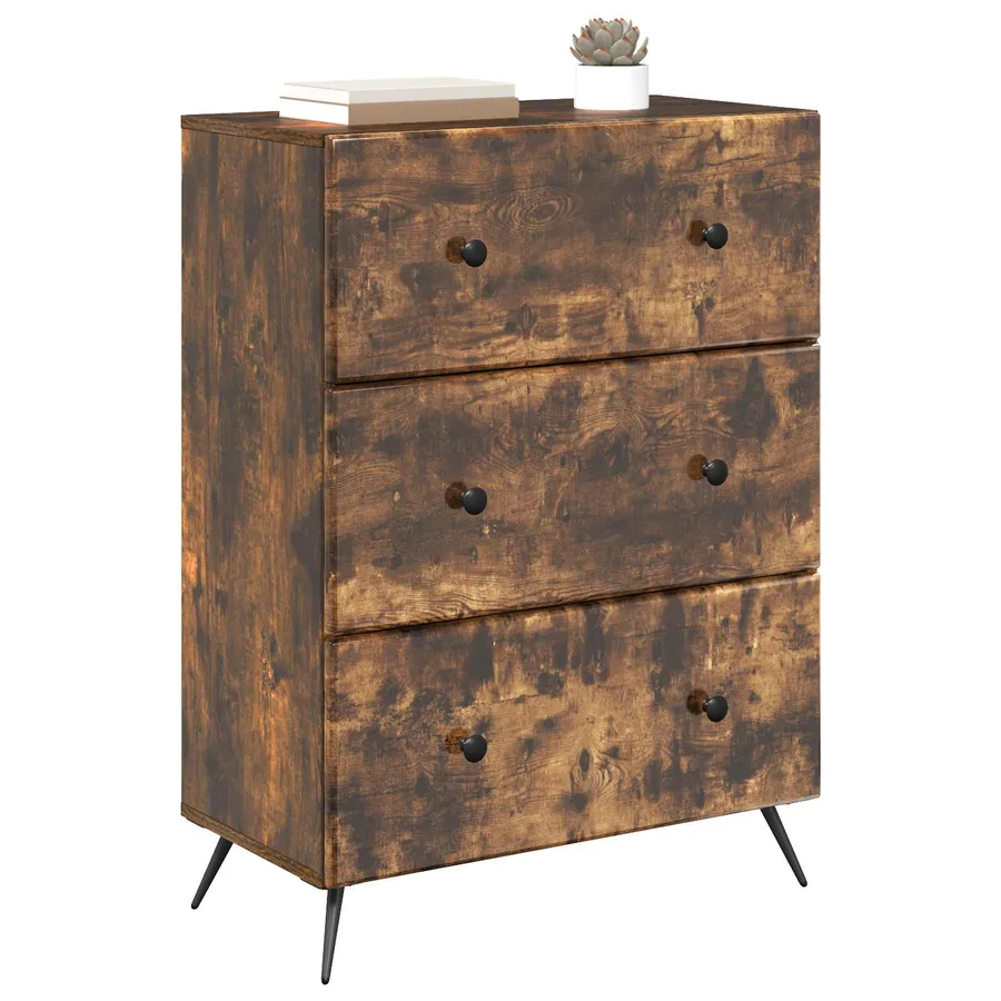 Armoire à tiroirs Chêne fumé 66 x 34,5 x 90 cm - 3