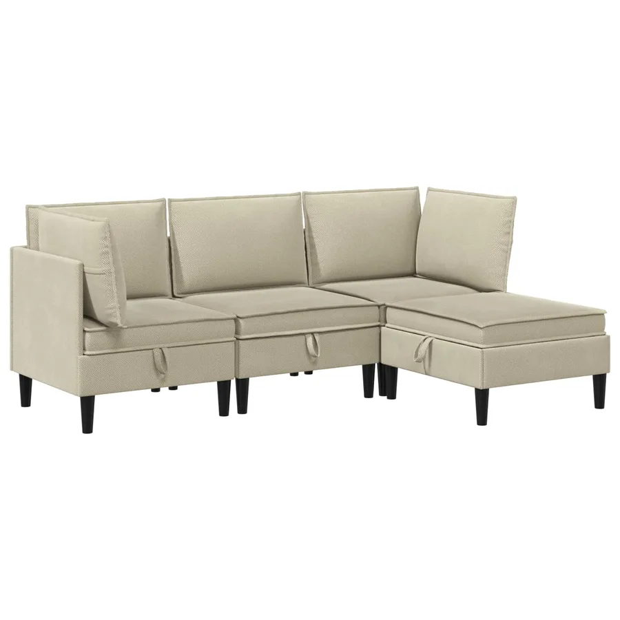 Ensemble de meubles pour le salon 4 pcs Sable Tissu - 2