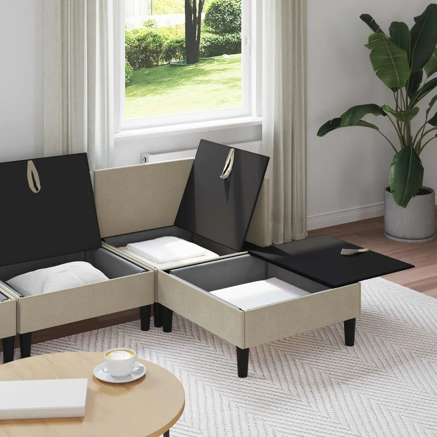Ensemble de meubles pour le salon 4 pcs Sable Tissu - 3