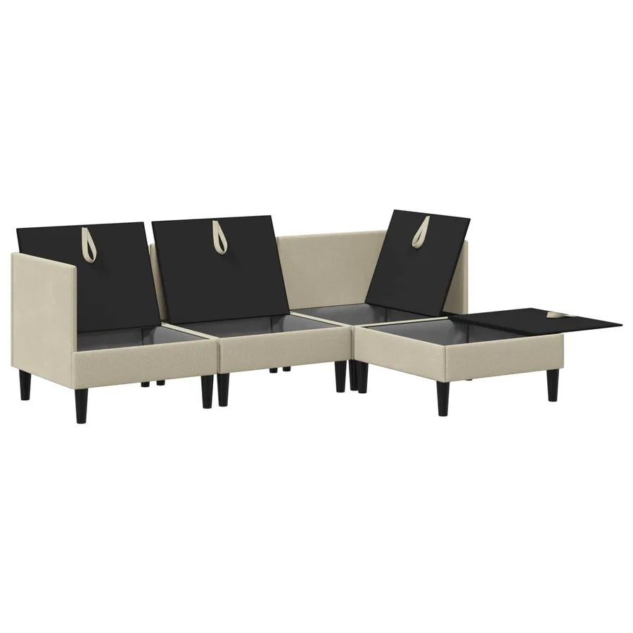 Ensemble de meubles pour le salon 4 pcs Sable Tissu - 7