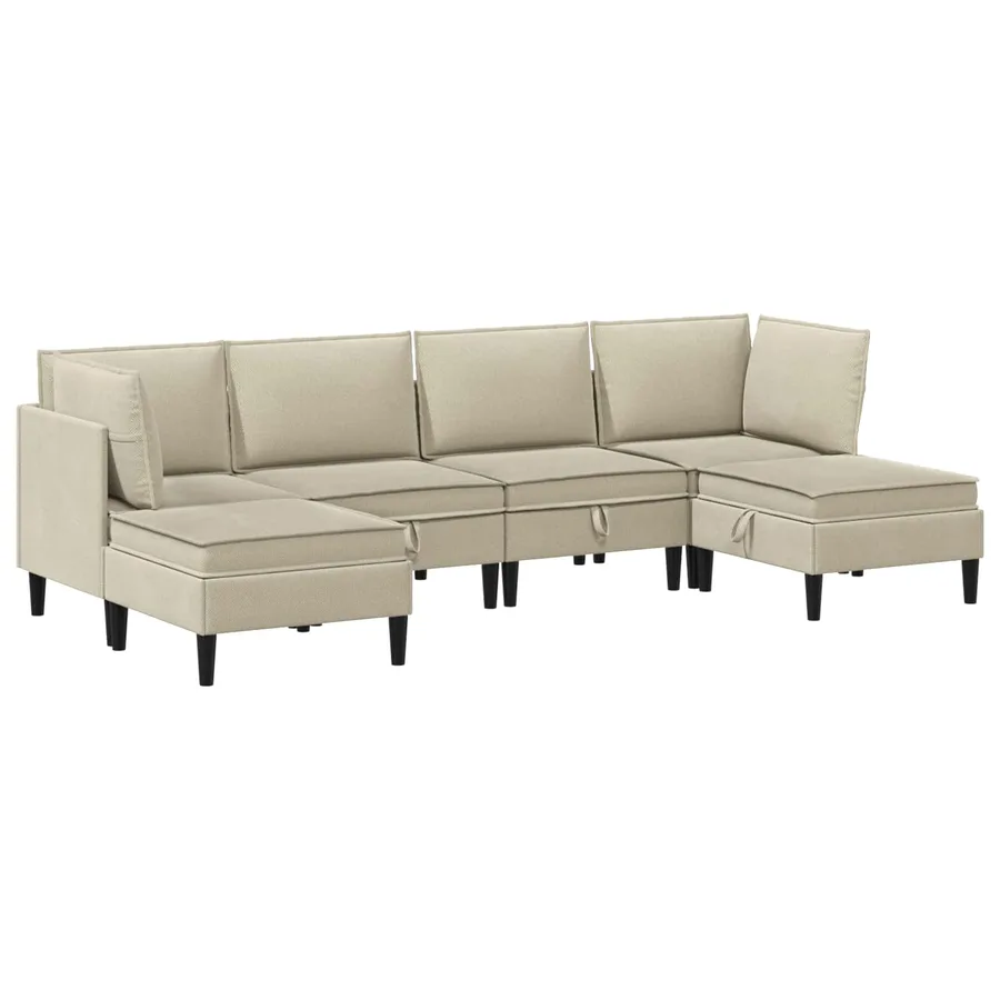 Ensemble de meubles pour le salon 6 pcs Sable Tissu - 2