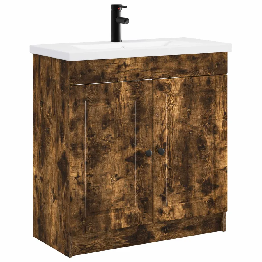 Ensemble de mobilier de salle de bain Chêne fumé - 2