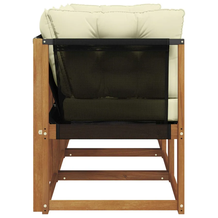 Canapé d’extérieur milieu et coin avec coussin 3 Pièce Naturel - 6