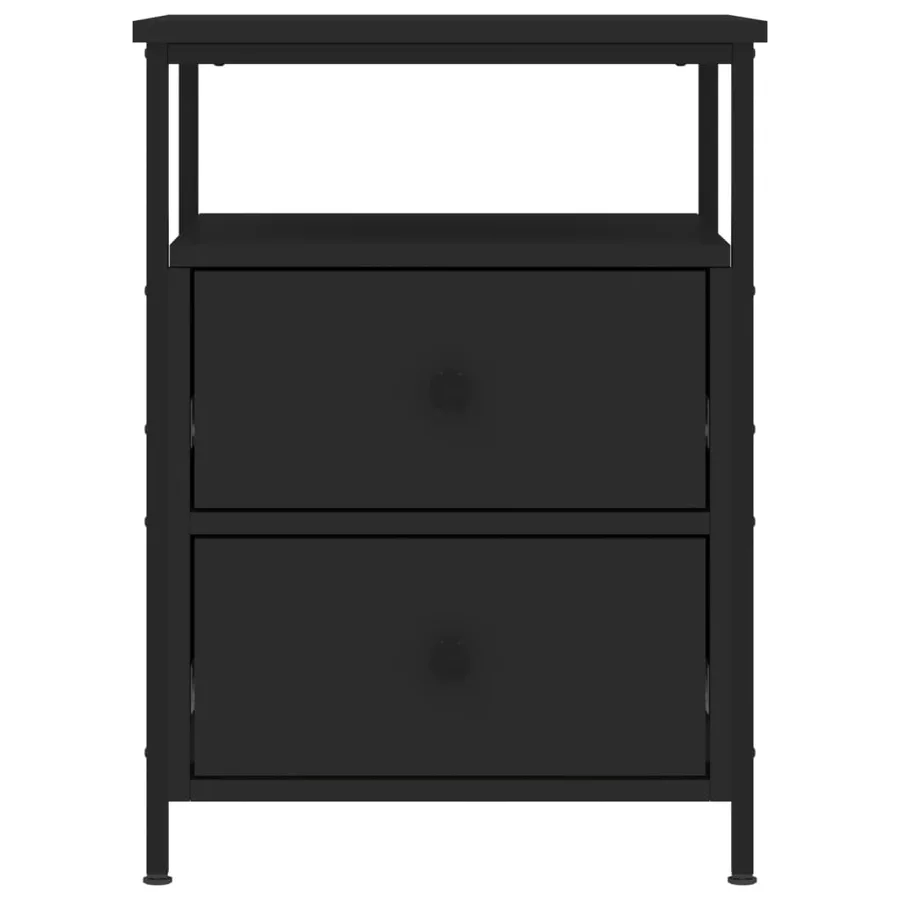 Table de chevet noir 44x45x60 cm bois d’ingénierie - 3