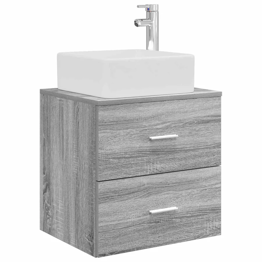 Ensemble de mobilier de salle de bain 5 pcs Sonoma gris - 5