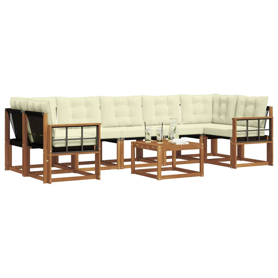 Ensemble de canapés d'extérieur 8 pcs Naturel et Crème - 3