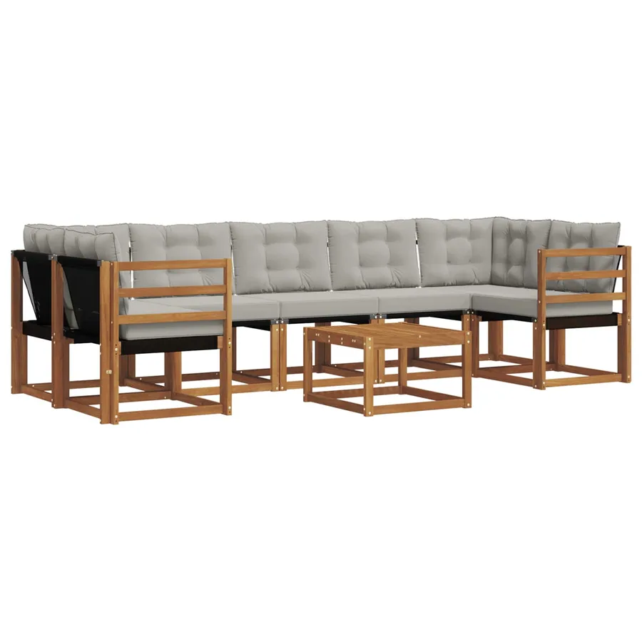 Ensemble de canapés d'extérieur 8 pcs Gris Naturel et Clair - 2