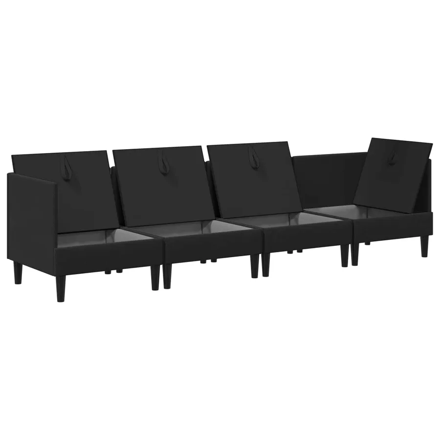 Ensemble de meubles pour le salon 4 pcs Noir Tissu - 6
