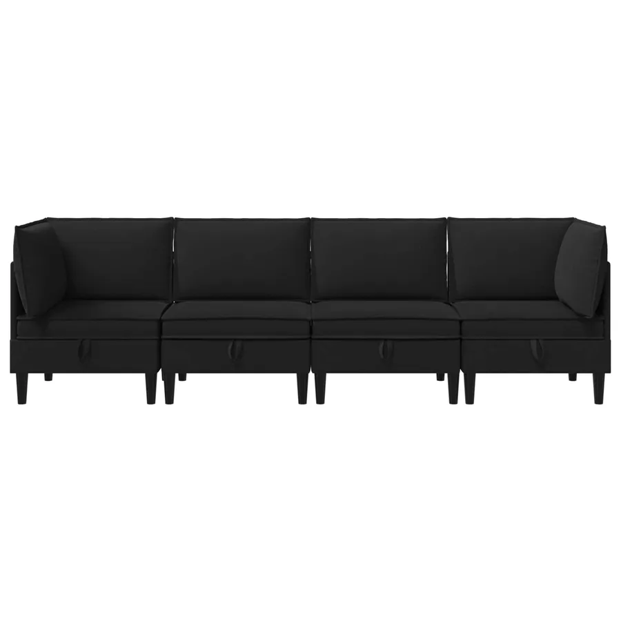 Ensemble de meubles pour le salon 4 pcs Noir Tissu - 7