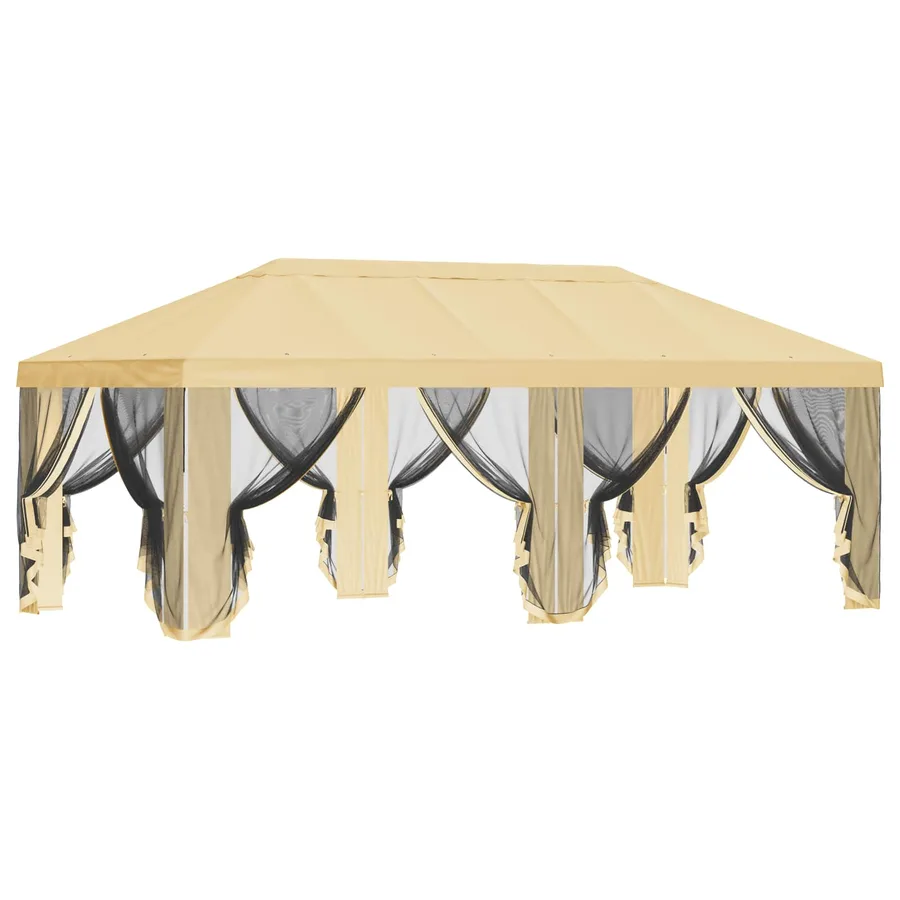 Housse de tonnelle avec murs latéraux Crème 600,5 x 300,5 cm - 4