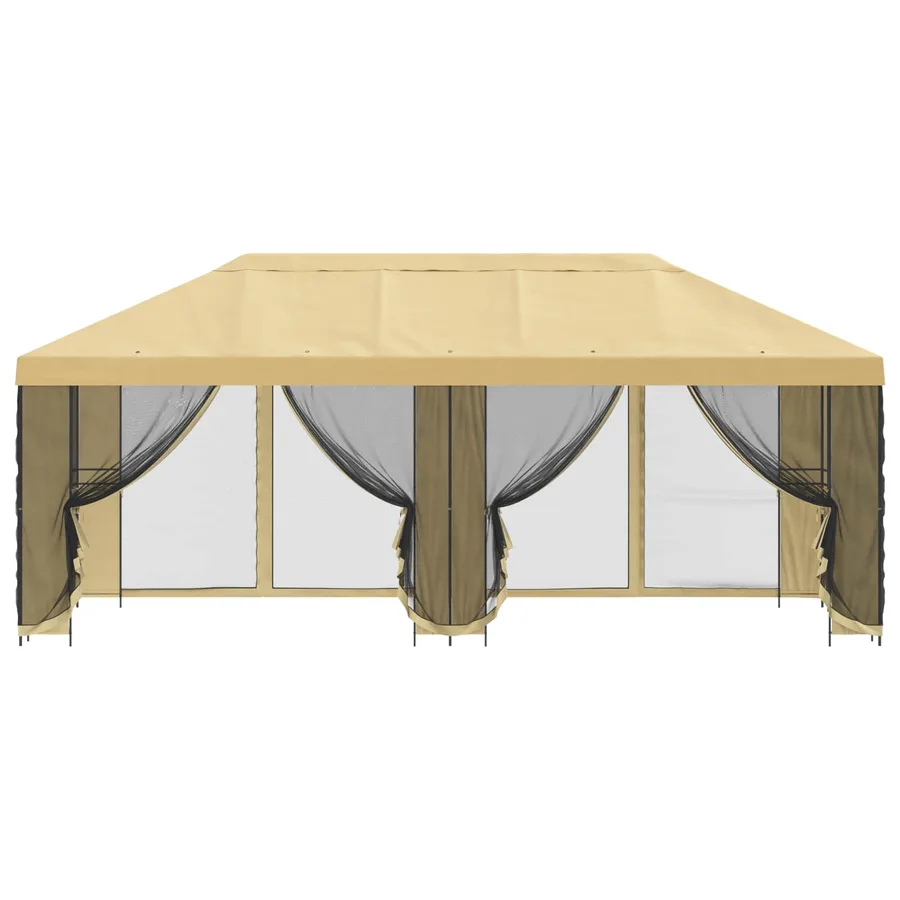 Gazebo avec murs latéraux 6 x 3 m Crème Polyester et Acier 190 - 3