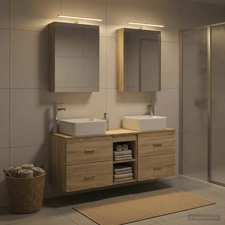 Ensemble de mobilier de salle de bain 5 pcs Chêne Sonoma - 4
