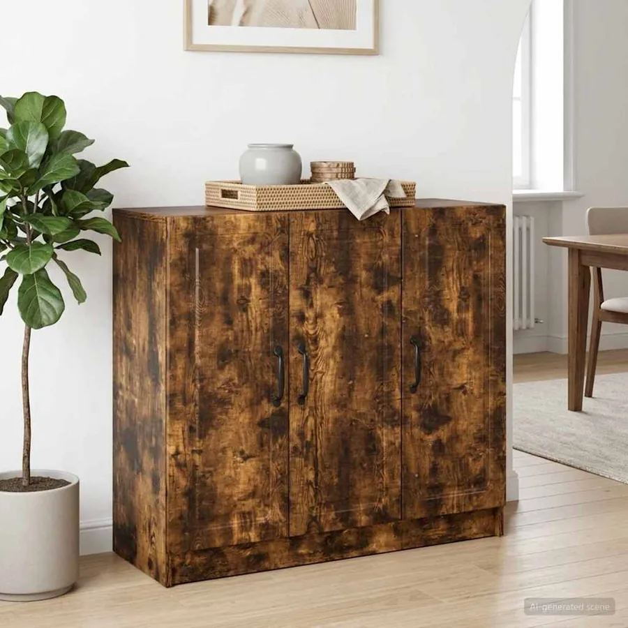 Buffet Chêne fumé 89 x 34,5 x 77 cm Bois d'ingénierie