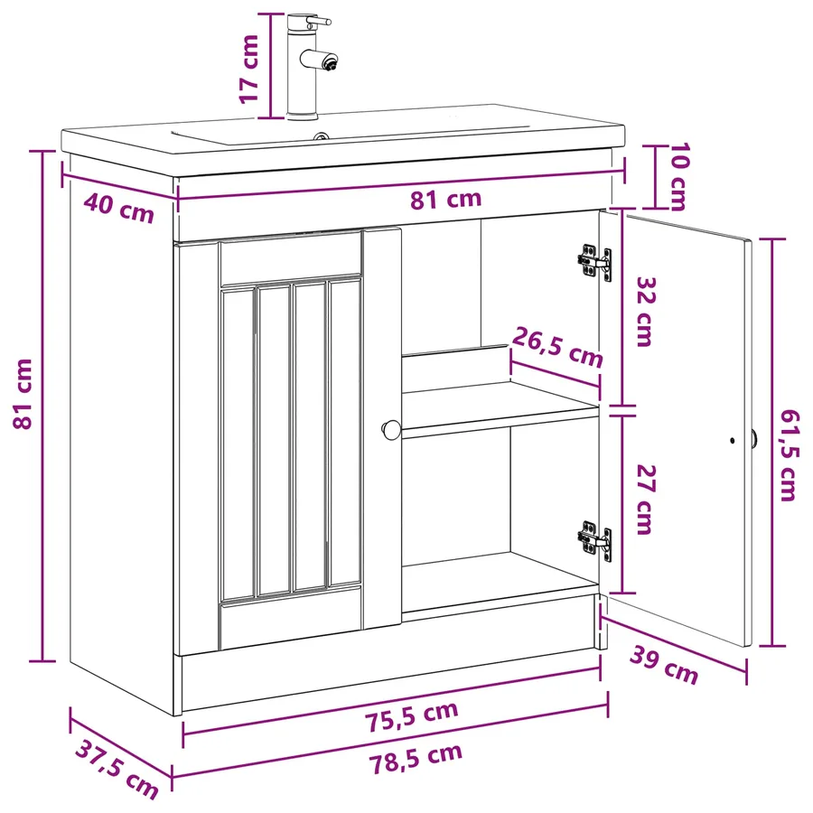 Ensemble de mobilier de salle de bain Gris béton - 11