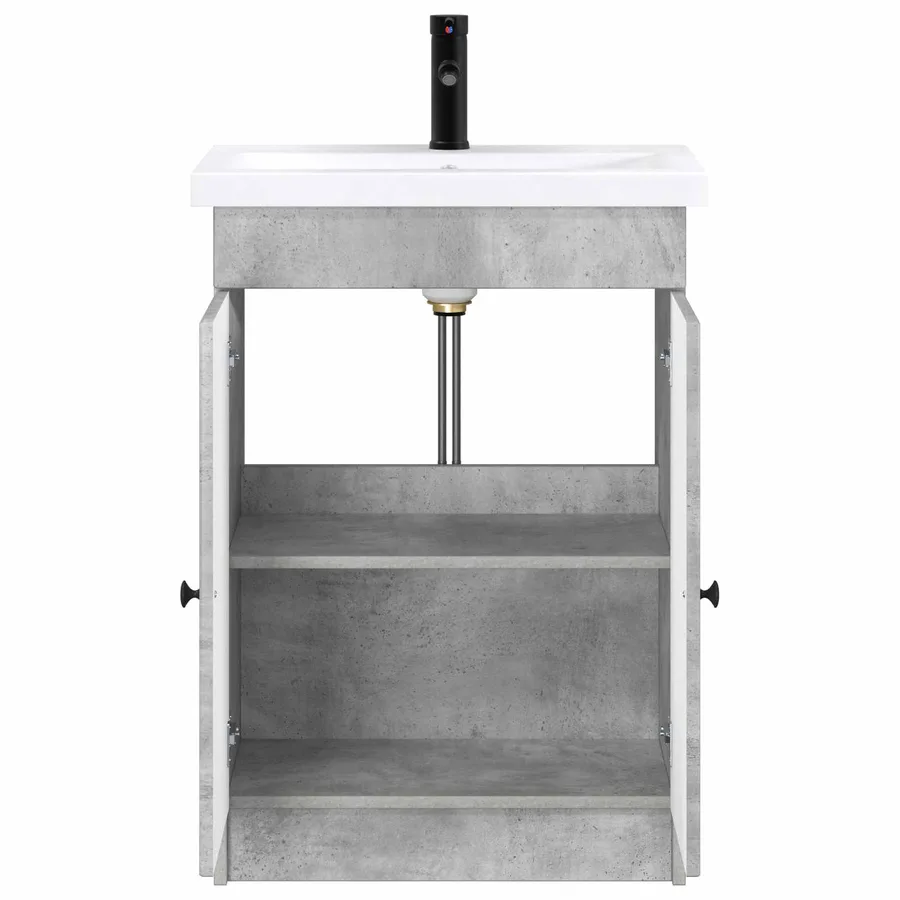 Ensemble de mobilier de salle de bain Gris béton - 3