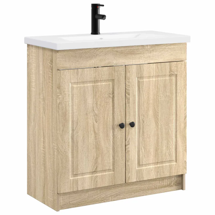 Ensemble de mobilier de salle de bain Chêne Sonoma - 2
