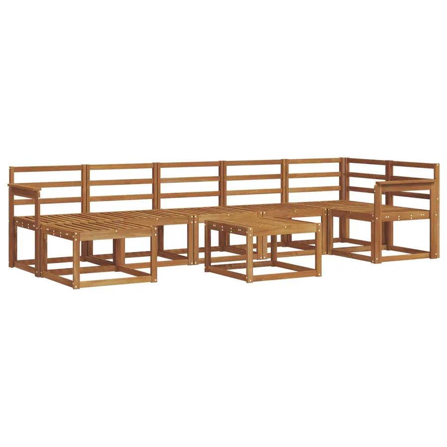Ensemble de canapés d'extérieur 8 pcs Naturel - 2