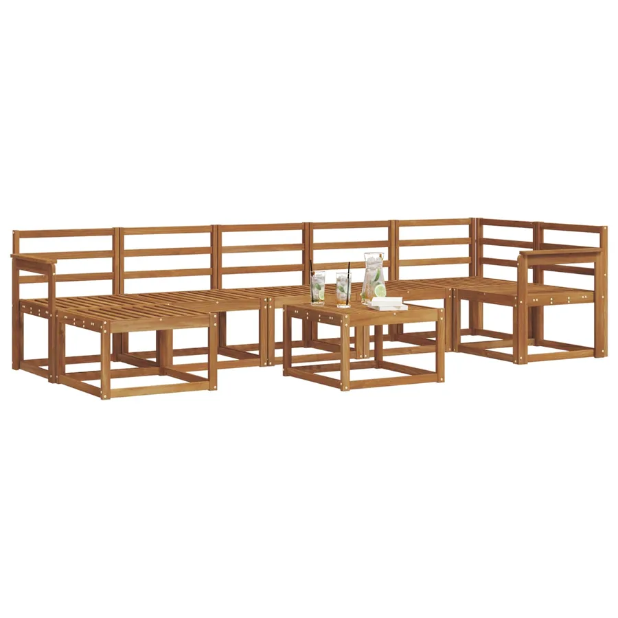 Ensemble de canapés d'extérieur 8 pcs Naturel - 3