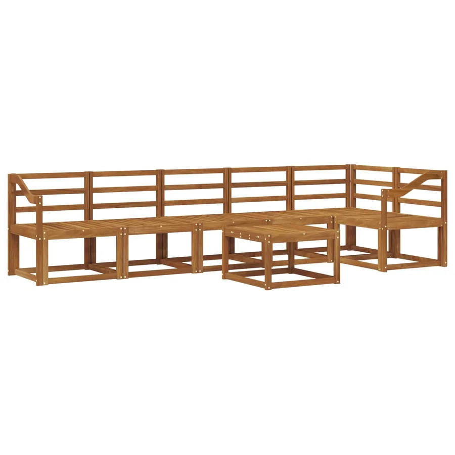 Ensemble de canapés d'extérieur 7 pcs Naturel - 2