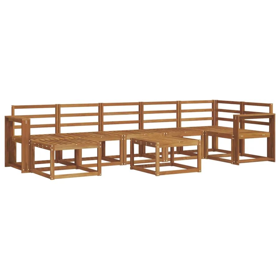 Ensemble de canapés d'extérieur 8 pcs Naturel - 2