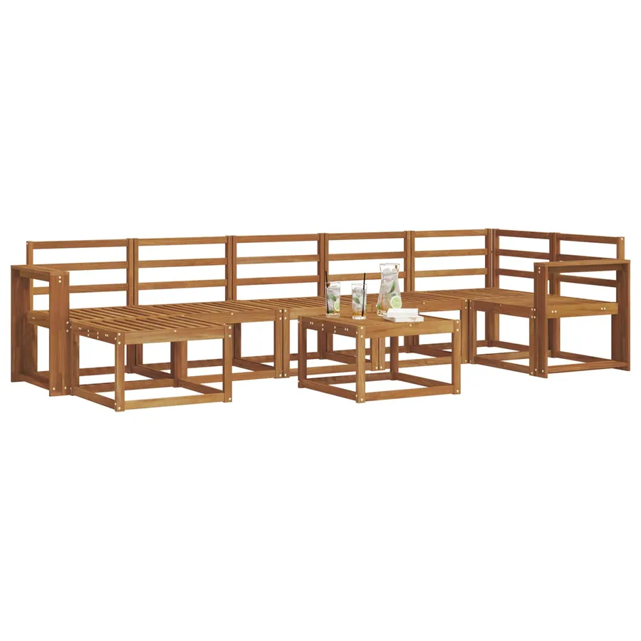 Ensemble de canapés d'extérieur 8 pcs Naturel - 3