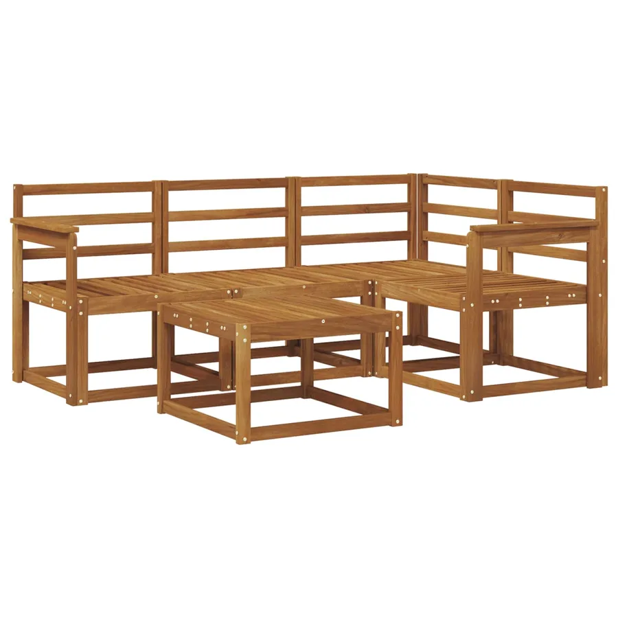 Ensemble de canapés d'extérieur 5 pcs Naturel - 2
