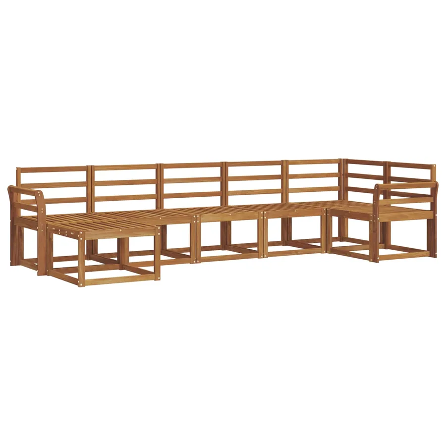 Ensemble de canapés d'extérieur 7 pcs Naturel - 2
