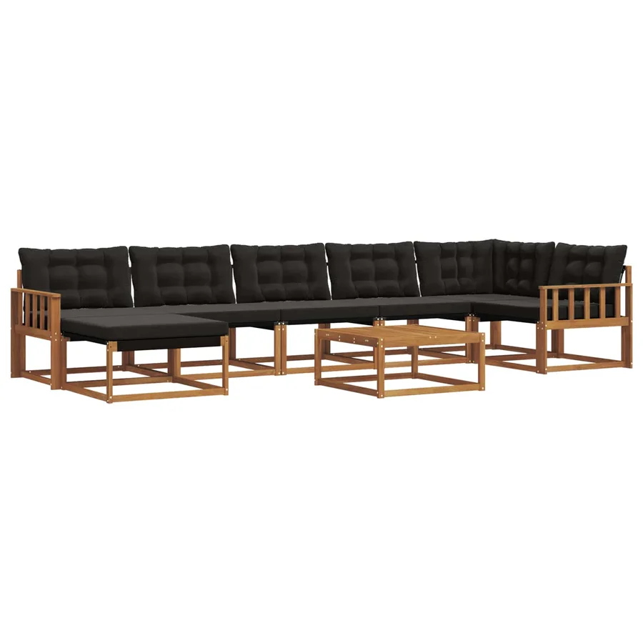 Ensemble de canapés d'extérieur 22 pcs Naturel et Noir - 2