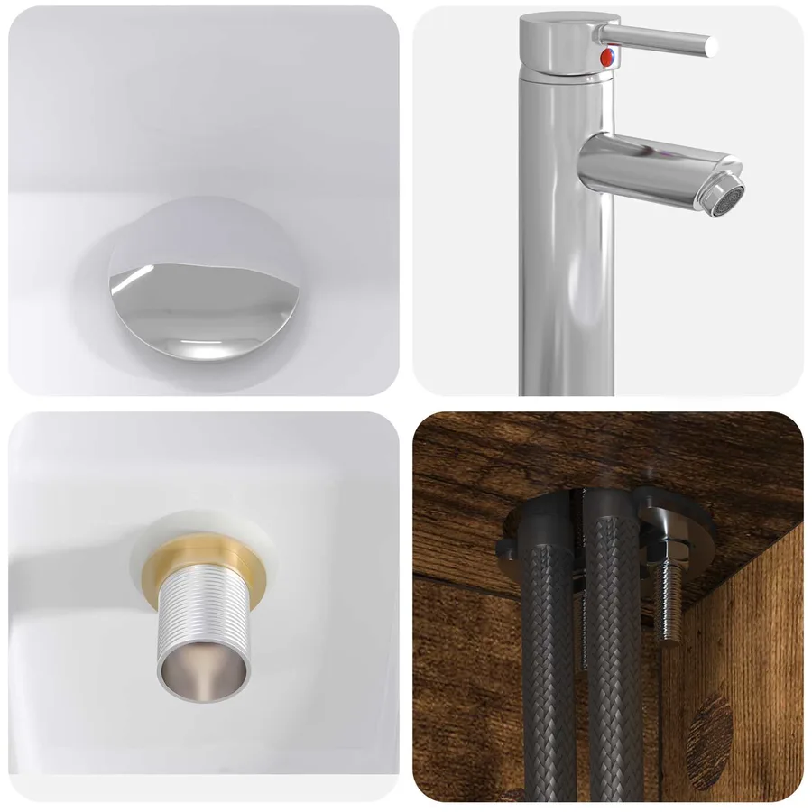 Ensemble de mobilier de salle de bain 4 pcs Chêne fumé - 10