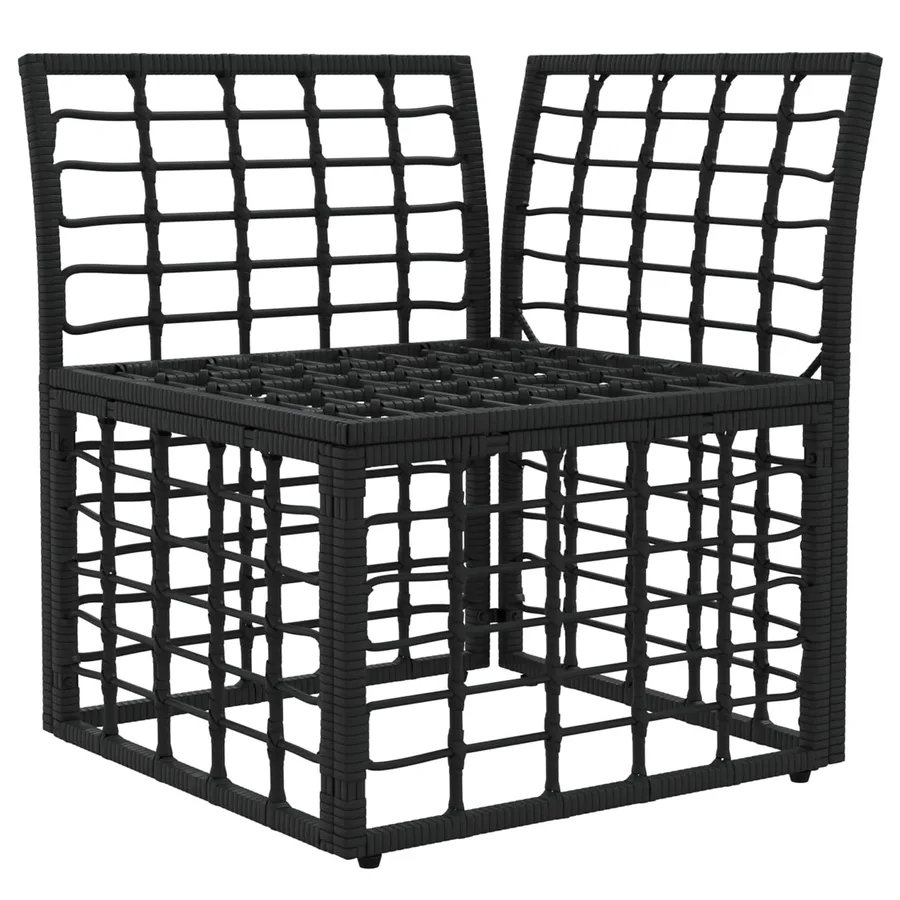Unité de canapé d'angle modulable pour extérieur Noir polyrotin - 3