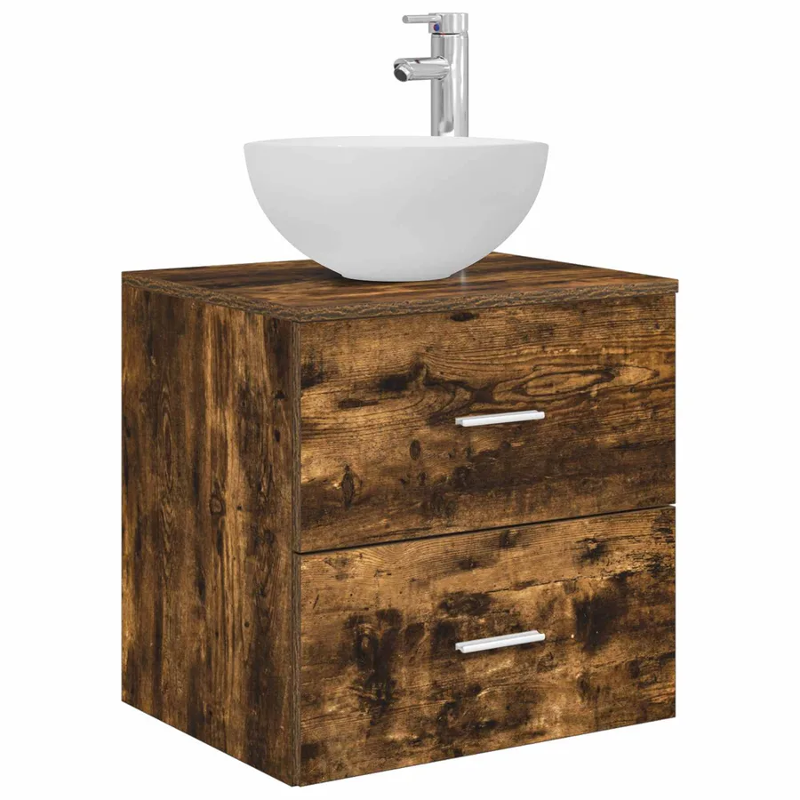 Ensemble de mobilier de salle de bain 4 pcs Chêne fumé - 5