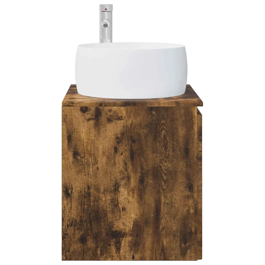 Vanité de lavabo mural Chêne fumé 49,5 x 44,5 x 66 cm - 4