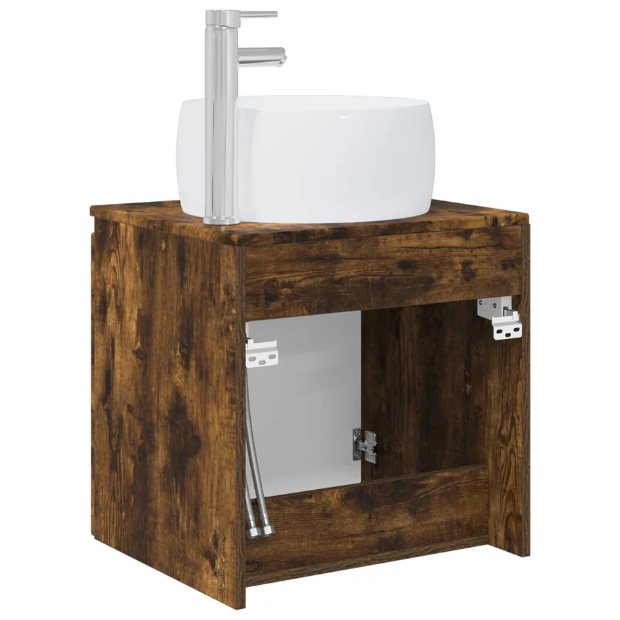 Vanité de lavabo mural Chêne fumé 49,5 x 44,5 x 66 cm - 5