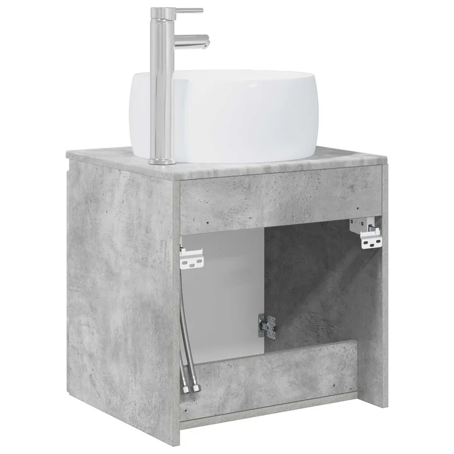 Vanité de lavabo mural Gris béton 49,5 x 44,5 x 66 cm - 5